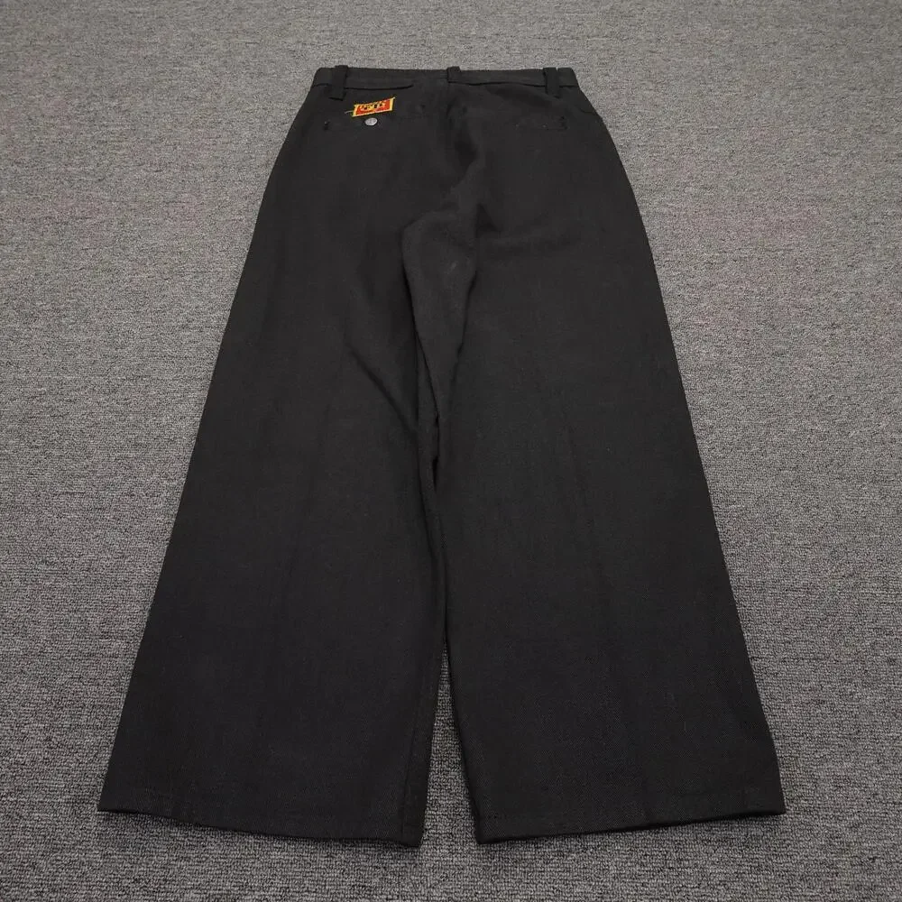 County FB Pants Mens 28x25 Black Relaxed Fit Chino Wide Leg Zip Fly Workwear
